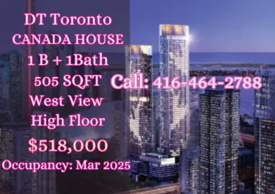 CANADA House Condo in Downtown Toronto | Only $518,000! Location: CANADA House, Downtown Toronto Lay...