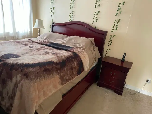 ⚜️ Ƹ̵̡Ӝ̵̨̄Ʒ Queen bed frame with 1 nights table for sale Ƹ̵̡Ӝ̵ in Beds & Mattresses in Delta/Surrey/Langley - Image 3