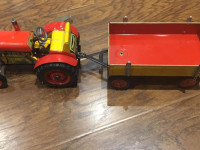 Vintage ZETOR Tin Wind up Toy 3 speed Tractor with Trailer. $110