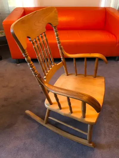 Beautifully Restored Curved Arm Rocking Chair, View more