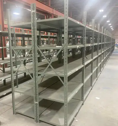 Used industrial shelving 24" deep x 48" wide - 6', 7' or 8' tall, View more