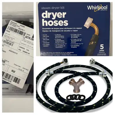 WHIRLPOOL PREMIUM HOSE KIT FOR STEAM DRYER, View more