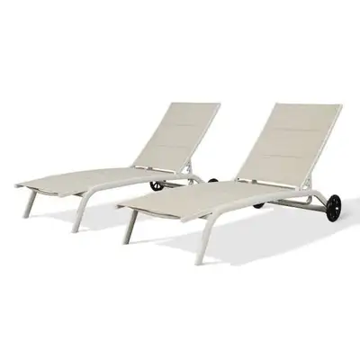 BRAND NEW - Beige one Piece Adjustable Aluminum Sling Outdoor Ch, View more