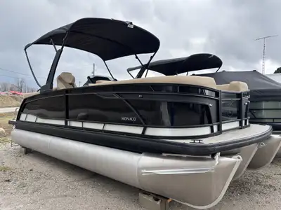 New 2026 Godfrey Pontoon Boat- Monaco 235 Dual Helm Split Bench with Yamaha VF200 HP Outboard Motor....