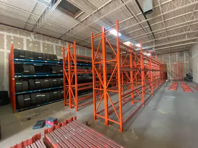 MADE IN CANADA! This indsutrial grade pallet racking is great for use as storage rack in a warehouse...