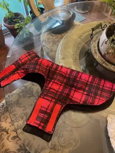 Dog Coat - Size Large but fits Medium I think...Mailey and Bella, View more