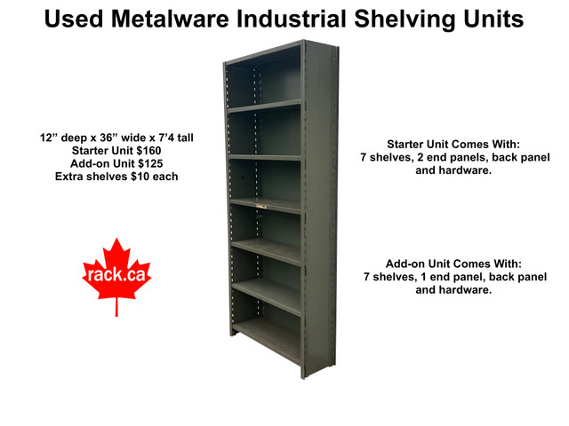 Used industrial shelving - strong steel warehouse shelving in Other Business & Industrial in Guelph - Image 2