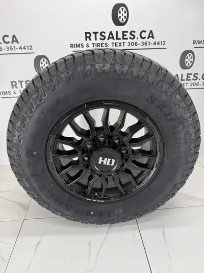 Set of 4 Sailun Terramax AT2 All Weather Tires ON 18 inch Fast HD Grit Rims FITS: Ford F-350 F-250 S...