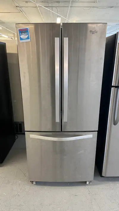 3104-Réfrigérateur  STAINLESS WHIRLPOOL bottom freezer INOX, View more