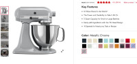 KITCHENAID StandMixer & Attachments. Brushed Chrome - NEW in BOX
