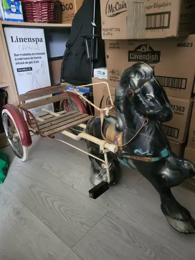 Vintage Horse Pedal Car with Original Sulky Cart 1940 Mobo Toys, View more