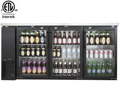 Sieble 72" Glass Door Back Bar Cooler Stainless Steel Top & LED Lighting Satisfy customers on the sp...