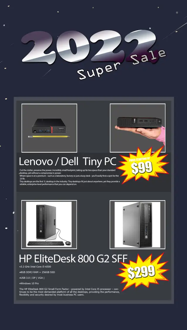 Lots of LENOVO/ DELL/ HP TINY/ SFF  PC in Desktop Computers in Saskatoon - Image 6