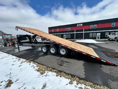 2027 8.5 x 30' Hydraulic Power Tilt Gooseneck Trailer Triple Axle Trailer Flat Deck Trailer Equipmen...