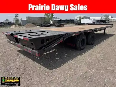 2026 Double A HB258-28 24' deck plus full ramps 24,000 gvw HDSS suspension toolbox I beam constructi...