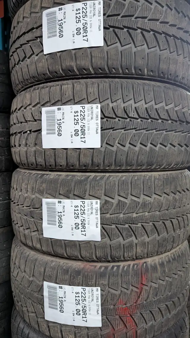 P225/50R17 225/50/17 UNIROYAL TIGER PAW ICE & SNOW II TAG #19560 in Tires & Rims in Ottawa - Image 2