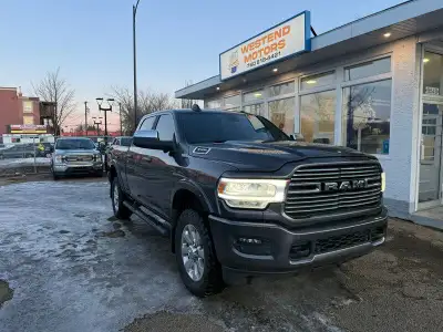 2020 RAM 3500 Laramie — Gray exterior, Black interior. Powered by a Cummins 6.7L Turbo I6 diesel pro...