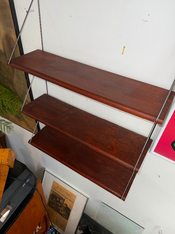 mid century modern Teak metal wall unit shelving bookcase in Arts & Collectibles in Hamilton - Image 2