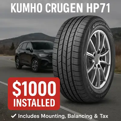 Kumho Crugen HP71 235/60R18 107V XL Premium All-Season Touring Tire On Sale! All-In Price: $1000 Ins...