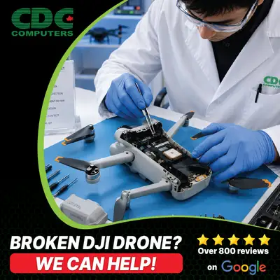 Crashed Drone? Water Damage? Connection or Motor Issues? WE CAN HELP! At CDC COMPUTERS, we specializ...