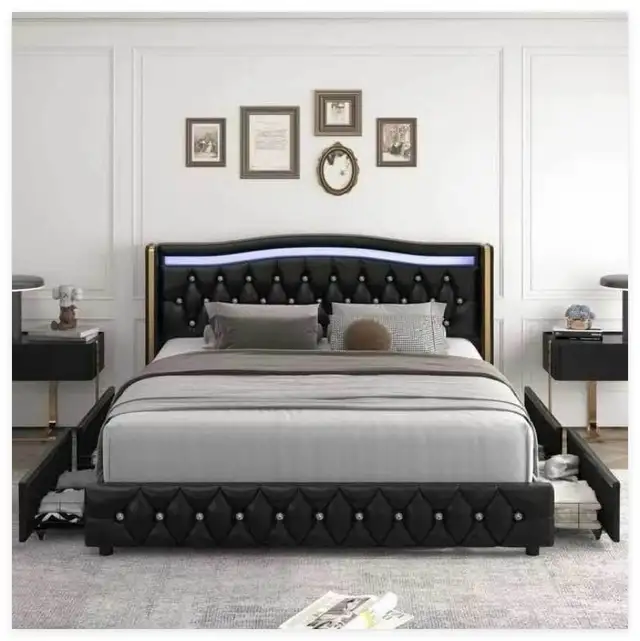Brand New King Smart LED Bed Frame Headboard 4-Drawer $369 | Beds ...