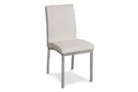 WHITE FAUX LEATHER DINING CHAIRS FOR $65 each