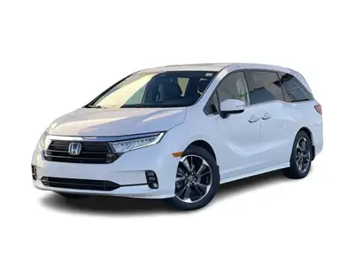 Our 2023 Honda Odyssey Touring in Platinum White Pearl is in stock and all up to date on maintenance...