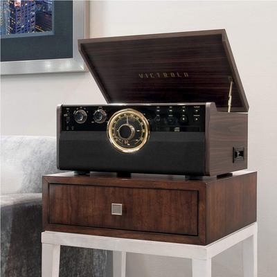 Victrola VTA-370B 7-in-1 Bluetooth Retro Record Vinyl Player, View more