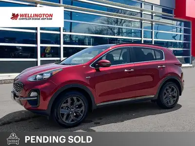 Clean Carfax, One owner, Super Low Kilometers, Beautiful Hyper Red 2021 Kia Sportage EX AWD, 6-Speed...
