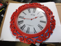 CLOCK LARGE BEAUTIFUL RED FOR  WALL