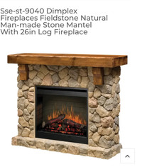 Stone like Electric mantle fireplace. 