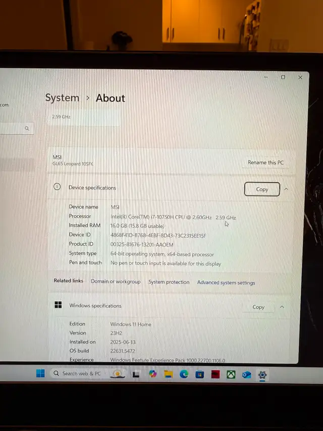 Selling 15”MSI GL65 Gaming laptop, RTX 2070, i7-10750h, 1tb SSD628632851377931226