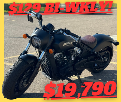 MAJOR PRICE REDUCTION!! PAYMENTS AS LOW AS $129 BY-WEEKLY. OWNER SELLING 2021 INDIAN SCOUT BOBBER DA...