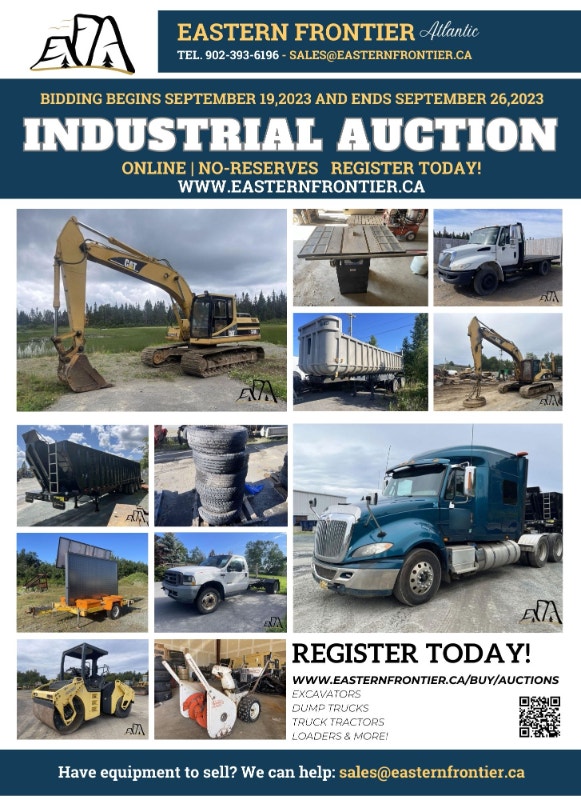 EASTERN FRONTIER SEPTERMBER 26TH, 2023 ONLINE AUCTION Heavy Equipment Corner Brook Kijiji