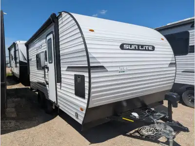 Sunset Park RV Sun Lite toy hauler travel trailer 21THX highlights: Fold-Down Bed Sofa Front Kitchen...