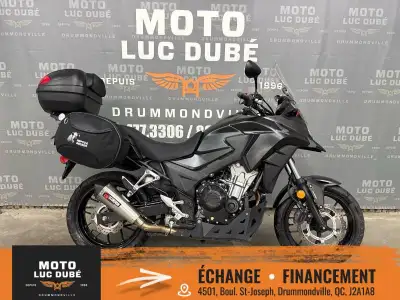 2017 Honda CB500X ABS Honda CB500X ABS 2017 SEULEMENT 27 753 KM FREINS ABS ÉCHAPPEMENT SPORT COFFRE...