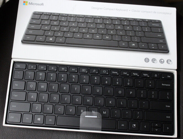 MICROSOFT DESIGNER BT COMPACT KEYBOARD (MATTE BLACK) - 21Y-0001 in Mice, Keyboards & Webcams in St. Catharines - Image 2