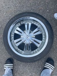 CHROME RIMS AND TIRES IN GREAT CONDITION 17 INCH WITH 4 LUGS