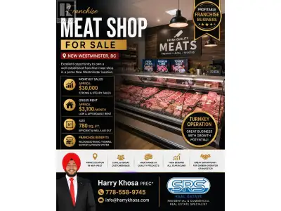 Excellent opportunity to own a well-established franchise meat shop in a prime New Westminster locat...
