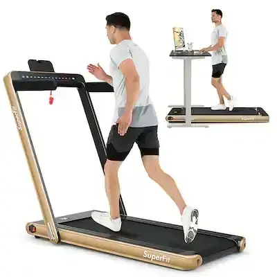 *BNIB!* Costway 2 in 1 Dual Display Screen Treadmill... LOT# 62, View more