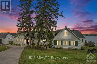 Stunning 5.5-acre property w/over 600ft of pristine waterfront along the Ottawa River & breathtaking...