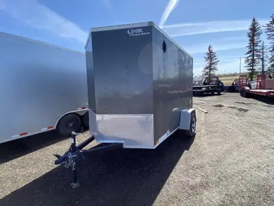 Used 2023 Look Trailers 6'x10' Enclosed Cargo Charcoal 24in. Sloped V-Nose (1) 3500lb Axle ST205/75R...