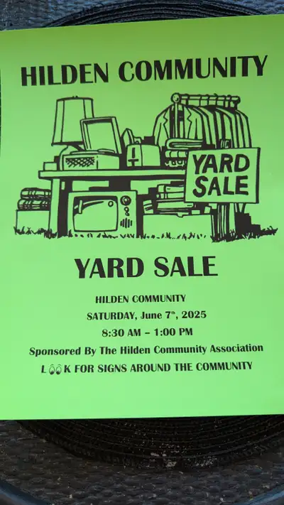Several tables.Look for signs around the community.Several tables @1392 Highway 2