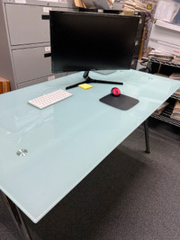 Glass office desk