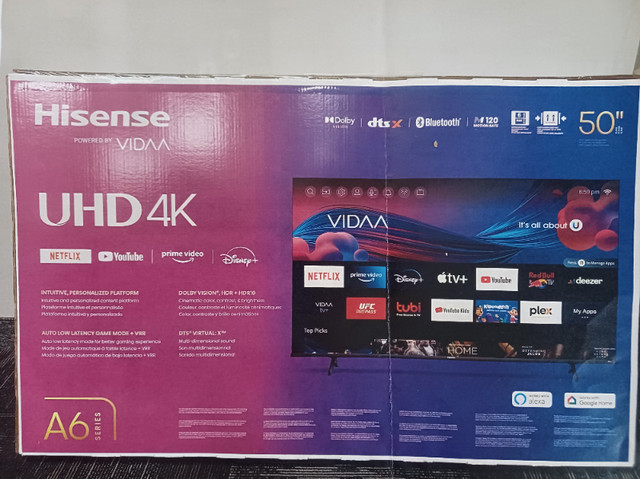 50 * SMART TV Hisense VIDAA UHD 4K dans Téléviseurs  à Ville de Montréal