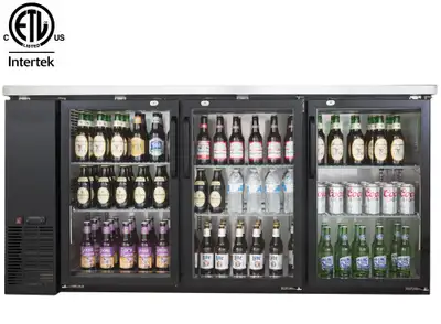 NEW SIEBEL 72″ GLASS BACK BAR COOLER S.S TOP LED LIGHT UBB2472G, View more