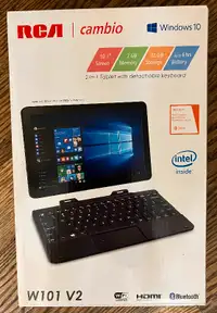 RCA CAMBIO Laptop Tablet 2-in-1 Windows 10/Intel -NEW sealed box