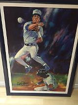 ROBERTO ALOMAR OIL PAINTING SIGNED & FRAMED WORLD SERIES