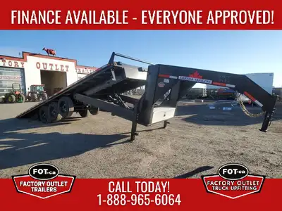 NEW 26ft Gooseneck Tri-Axle Deck Over Power Tilt from Canada Trailer - (3) 8,000lb Axles w/ Easy Lub...
