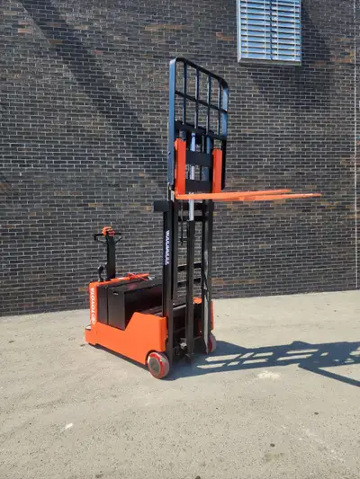 Keywords: Toyota stacker, counterbalance stacker, walk-behind forklift, electric stacker, 3,000 lbs...